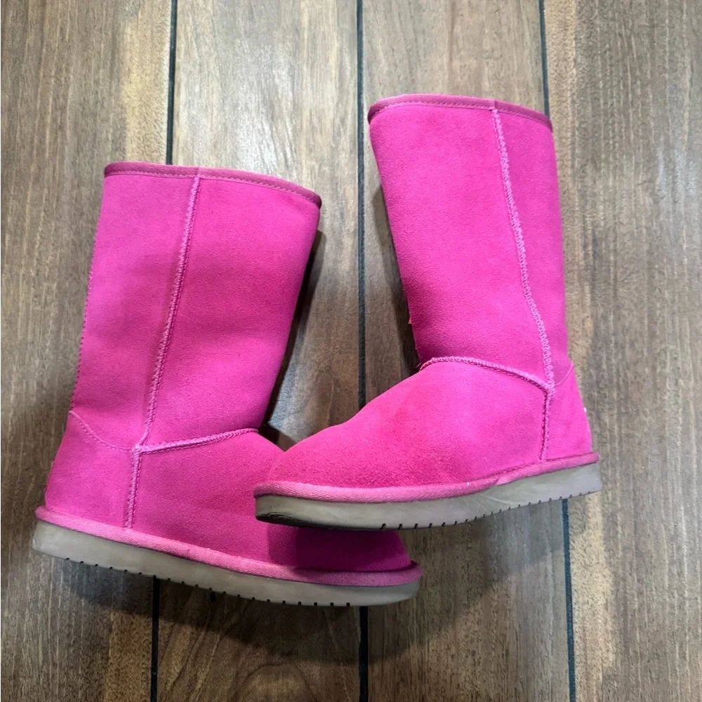 KOOLABURRA BY UGG Suede bow tall pink boots size 4